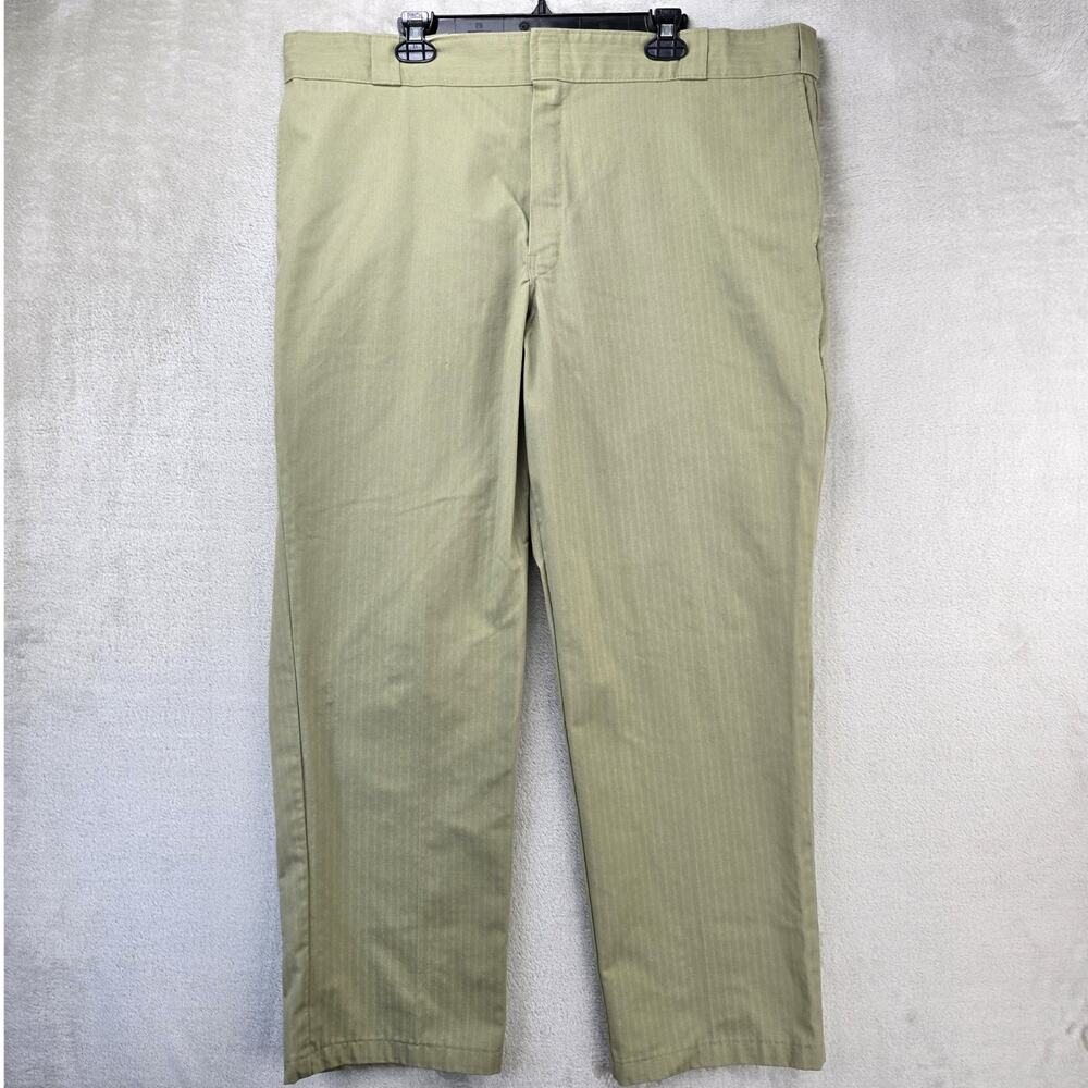 Vintage Dickies Herringbone Khaki Chinos 42x32 Beige 90s y2k Skater Pants Baggy